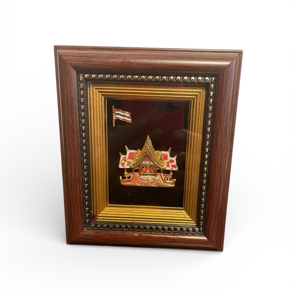 Other - Framed Thai Temple Miniature Souvenir Art Vintage Keepsake Home Decor